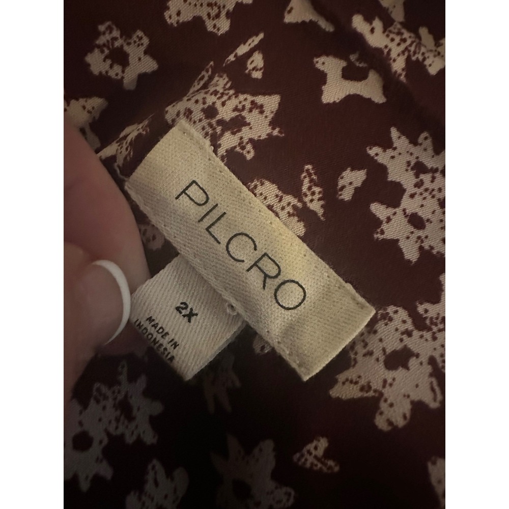PILCRO The Keira Blouse Sz 2X Ditsy Floral Peter Pan Collar Ruffle Puff Sleeve - Picture 5 of 13